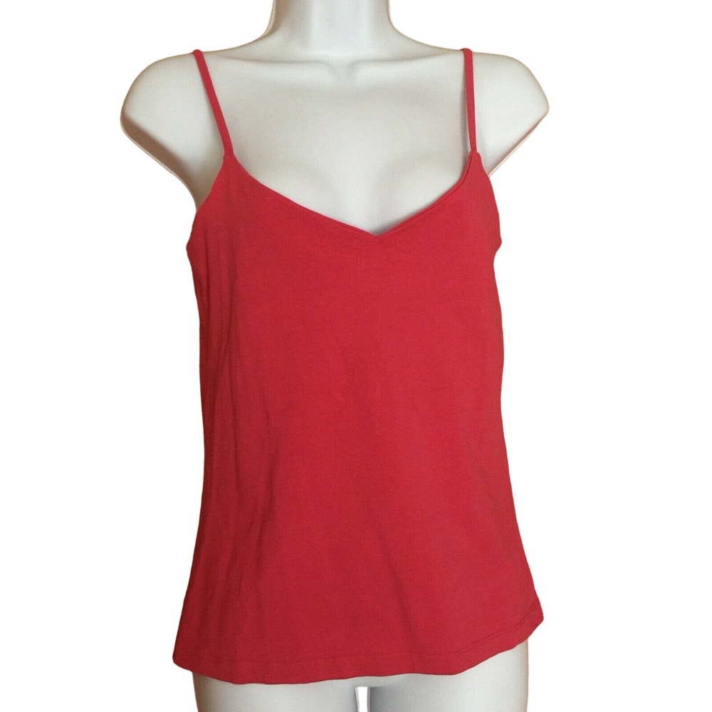 Oasis Summer Sport Tank Top Built in Bra Orange Cotton Blend UK 10 EUR 36 US 6
